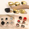 Elegant 6-Piece European & American Alloy Ring Set - Trendy, Simple, and Stackable