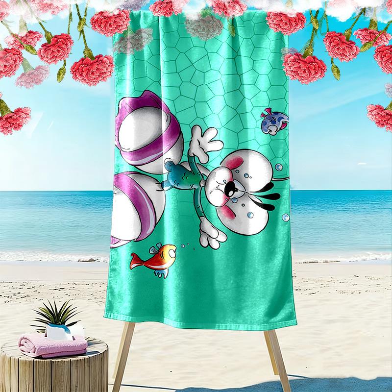 Diddl Print Beach Towel, Large Soft Quick Dry Towel for Beach Camping Swimming