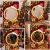 Multicolor Christmas Photo Booth Frame Santa Hat Pattern Hollow-Out Frame  Winter Holiday Party