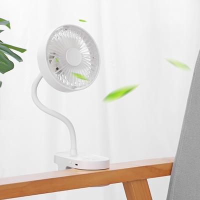 Mini Clip Fan Quiet Portable Night Light Fan USB Rechargeable Fan
