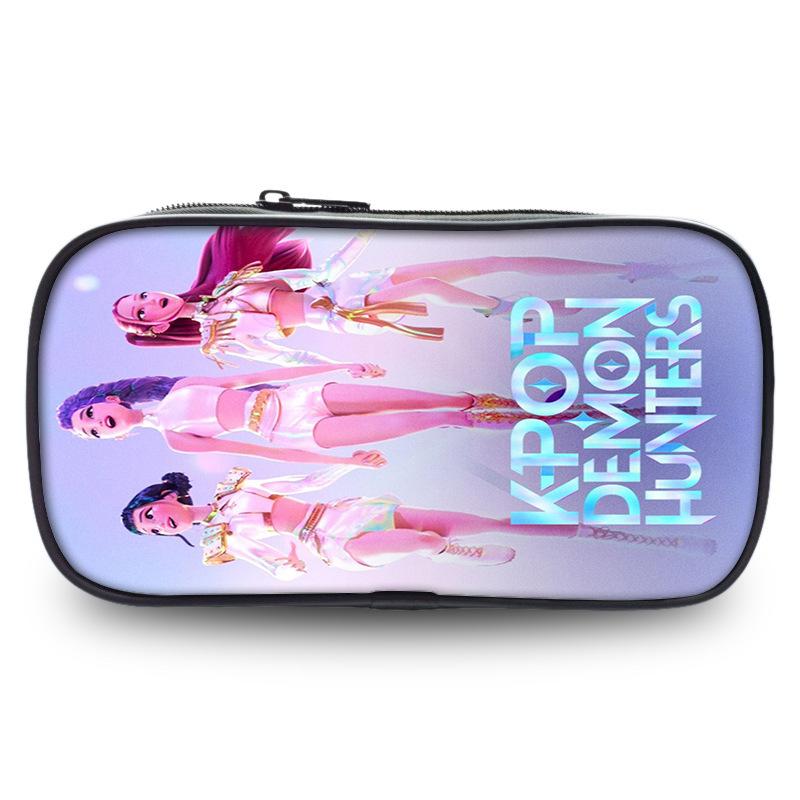 Kpop Demon Hunter Pencil Case Primary and Secondary School Pencil Case Girls Large Capacity Kindergarten Three-layer Zipper Lightweight Stationery Box