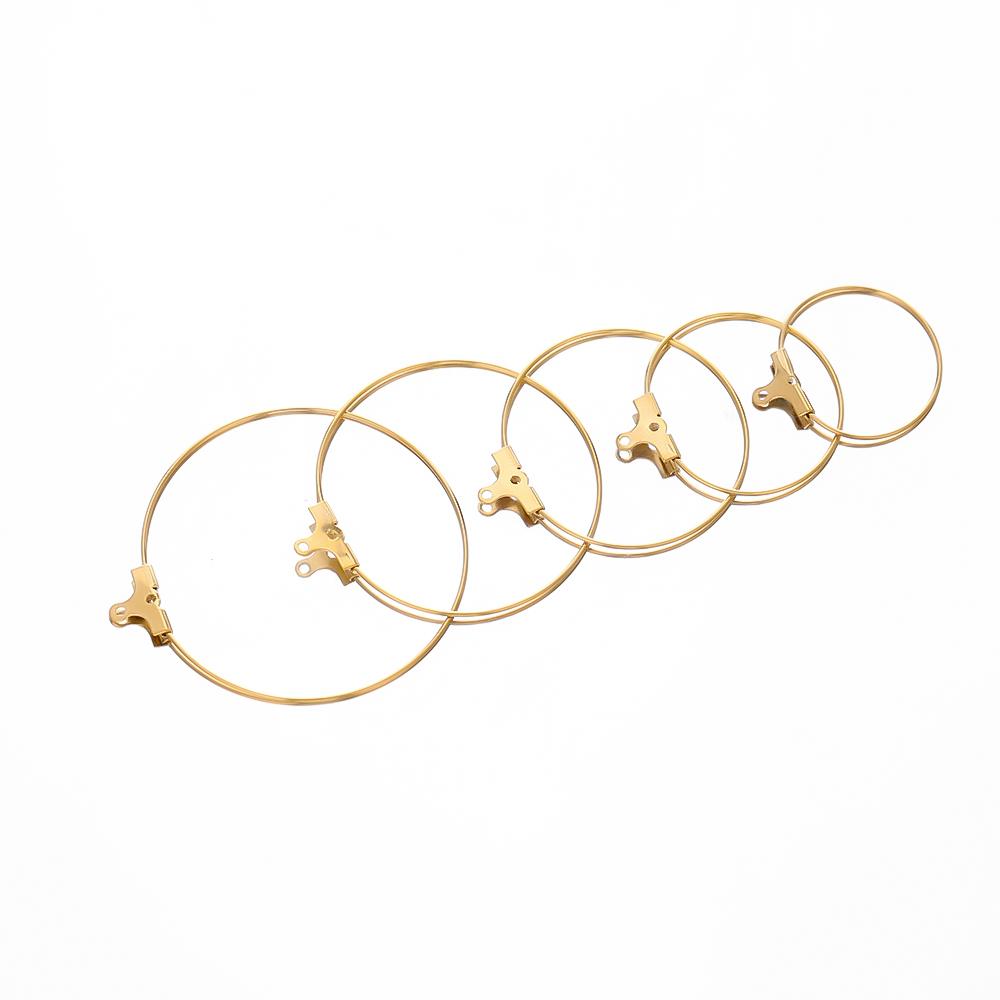 20pcs Gold Color Stainless Steel Ear Wire Earring Hooks Connector DIY Jewelry Making Accessories Crafts Dangle Hoop Components