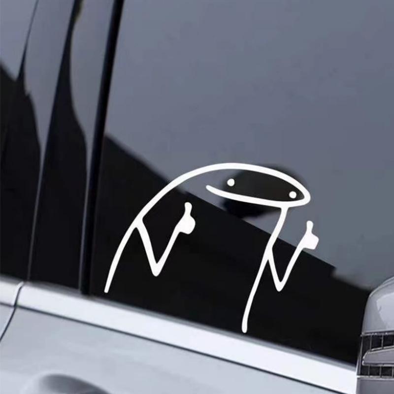 Reflective Car Stickers Thumbs Up Stickers Cartoon Characters Car Stickers Line Pull Glass Car Stickers