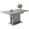 Dining Table Wood, Extendable Dining Room Tables with Storage, Rectangular Kitchen Table, Grey