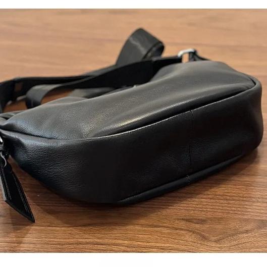Johnature Genuine Leather Casual Solid Color Women's Shoulder Bag Versatile Soft Cowhide Black Crossbody Bag