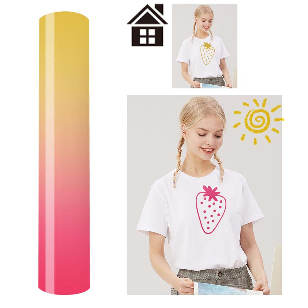 

UV Color Changing Vinyl Sunlight Sensitive PU Heat Transfer Vinyls Iron on HTV For cut Cameo Cuting DIY Make Craft 30x25cm