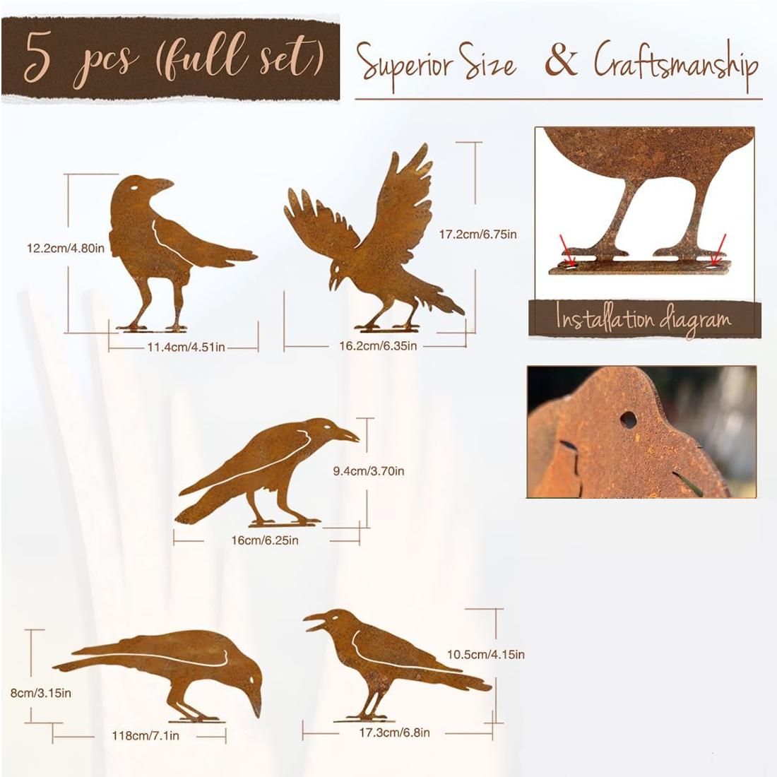 

Металлические птицы, украшения для забора, уличные ржавые силуэты птиц, подарки для ворон, металлические птицы, статуэтки, украшения для двора, декор для ворона чёрный