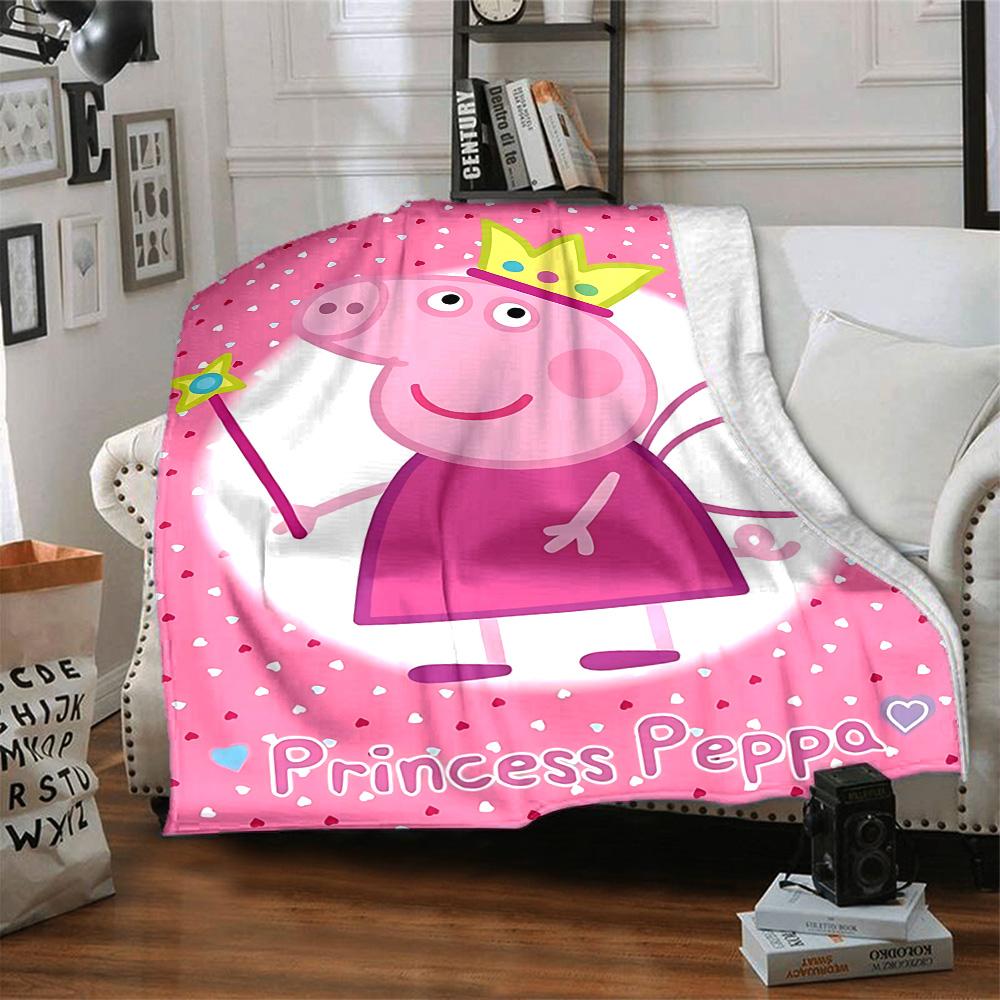 Princess Peppa Fairy Flannel Blanket Super Soft Warm Cozy Blanket for Sofa Bed Office Travel All‑Season Home Decor Gift
