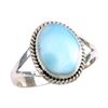 Natural Republic Larimar Gemstone 925 Sterling Silver Jewelry Ring Size 9.5 E3g62
