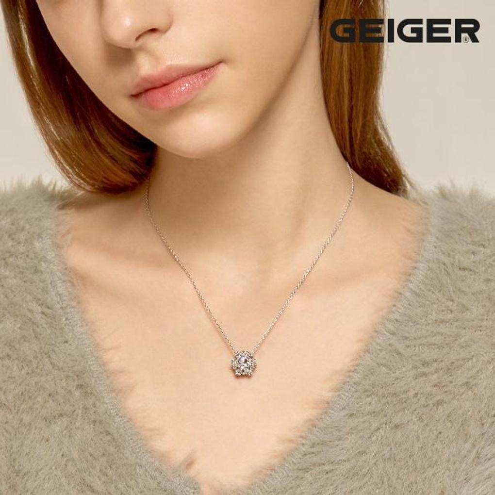[Geiger Jewelry] Flower Ball Silver Necklace GISVNN040