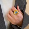 Zinc Zinc Alloy Copper Devil's Eye Ring Pleated Devil's Eye Opening Finger Ring  Valentine's Day Gift
