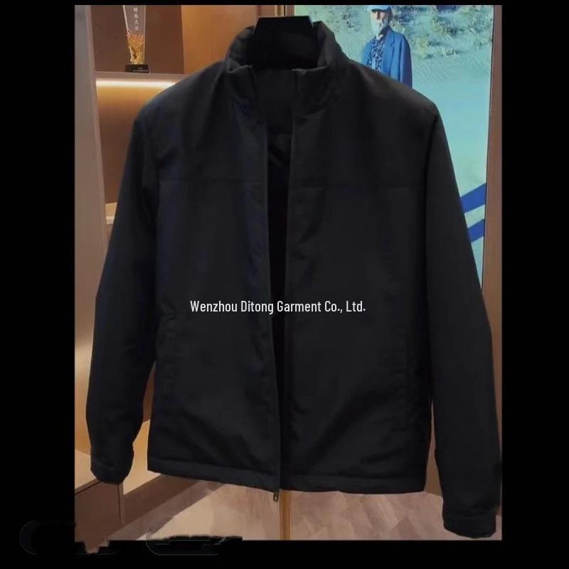 

Men s Winter Luxury Stylish Cotton Jacket - Versatile & Casual Stand-Up Collar Outerwear M [90-110 lbs] чорний