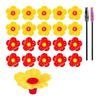 Set Of 20 Colorful Colored Hummingbird Feeder Flower Attachments Replacement Suitable for Most Feeders Bird Feeding
