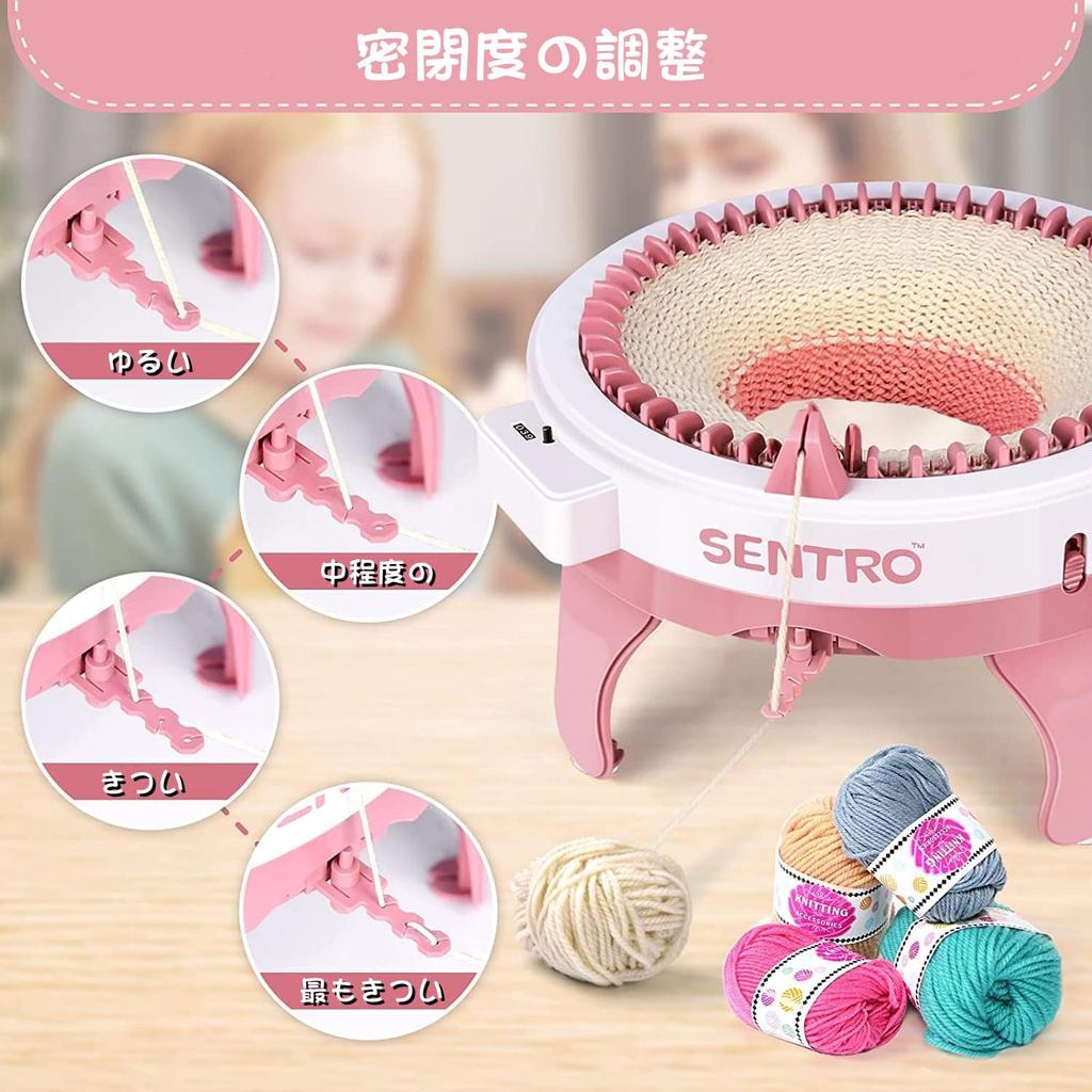 48-Nadel Strickmaschine, Intelligente Webstuhl Strickmaschine, DIY Handdreh-Webstuhl-Set mit Reihenzähler, für Erwachsene und Kinder (48 Pins)