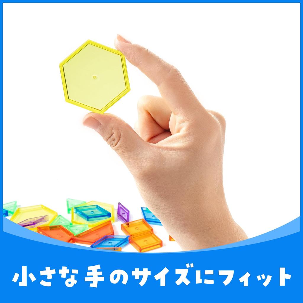 Odoorgames 140 Translucent Pattern Blocks - Educational Light Table Manipulators and Accessories - Fun and Engaging Geometric Shapes