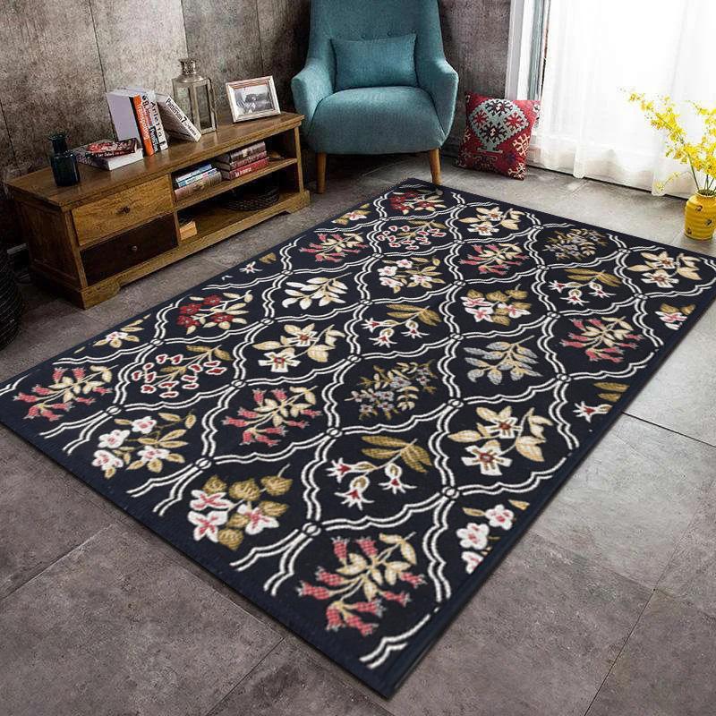 1PC American Retro Persian Carpet Large Area Non-Slip Living Room Sofa Rug Bedroom Study Cloakroom Floor Mat Home Decoration