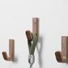 Black Walnut No-Drill Adhesive Coat & Hat Hook - Personalized Bathroom Design