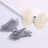 5 Layer Tulle Butterfly Applique Craft Kits with Crystal Droplet for Handmade Garment Hair Clip Project Accessory 10PCS