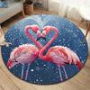 Cute Pink Round Area Rug,Carpet Rug for Living Room Bedroom Sofa Playroom Decor,Non-slip Floor Mat