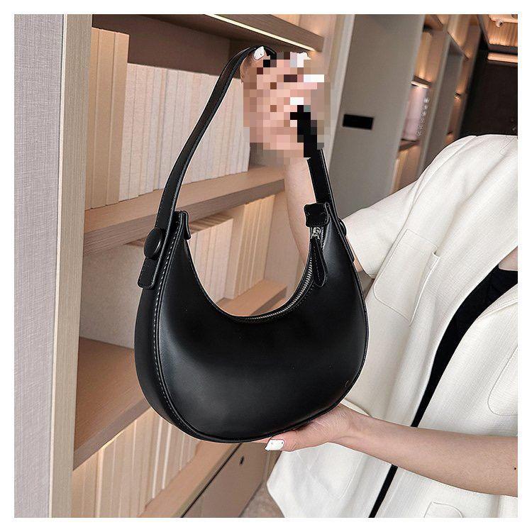 2025 Trendy Western-Style Crescent Shoulder Bag - Fashionable Brown Dumpling Underarm Bag