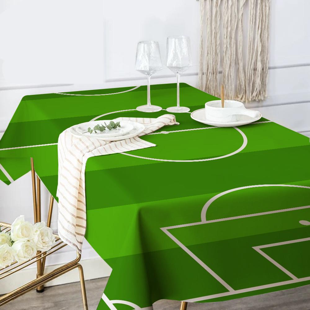 Football Field Plan Home Tablecloths Dining Decoration And Rectangular Table Accessories Waterproof Cloth Anti-stain