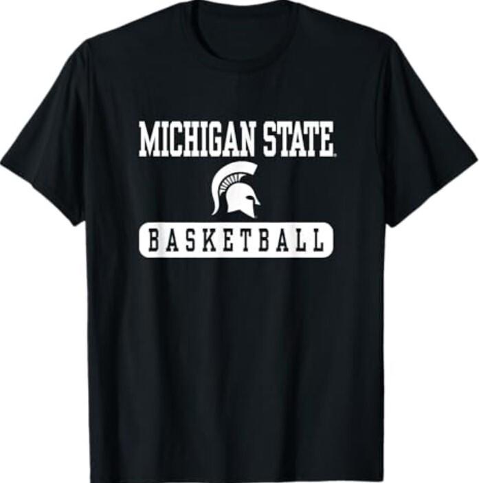 Michigan State Spartans Basketball Logo Officially Licensed TShirt Unisex T-Shirt XXXL