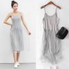 Elegant Women Summer Yarn Splicing Dress Sleeveless Boho Beach Sundress For Casual Wear