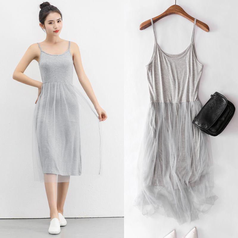 Elegant Women Summer Yarn Splicing Dress Sleeveless Boho Beach Sundress For Casual Wear