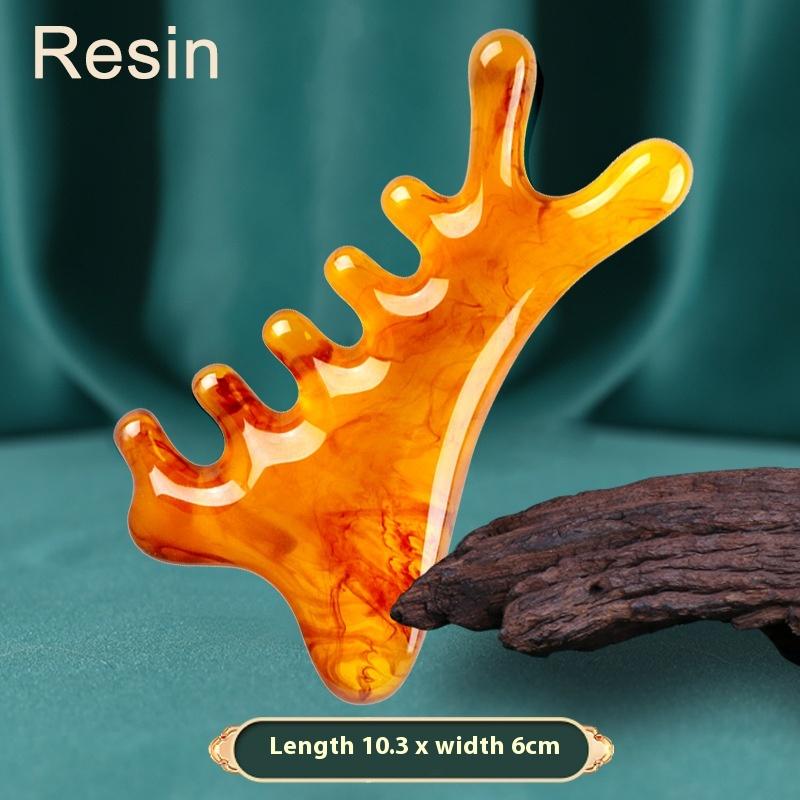 4-in-1 Scalp Massage Comb Meridian Resin Head Massager Unblocking Face Nose Massage Tool for Relaxation And Acupressure