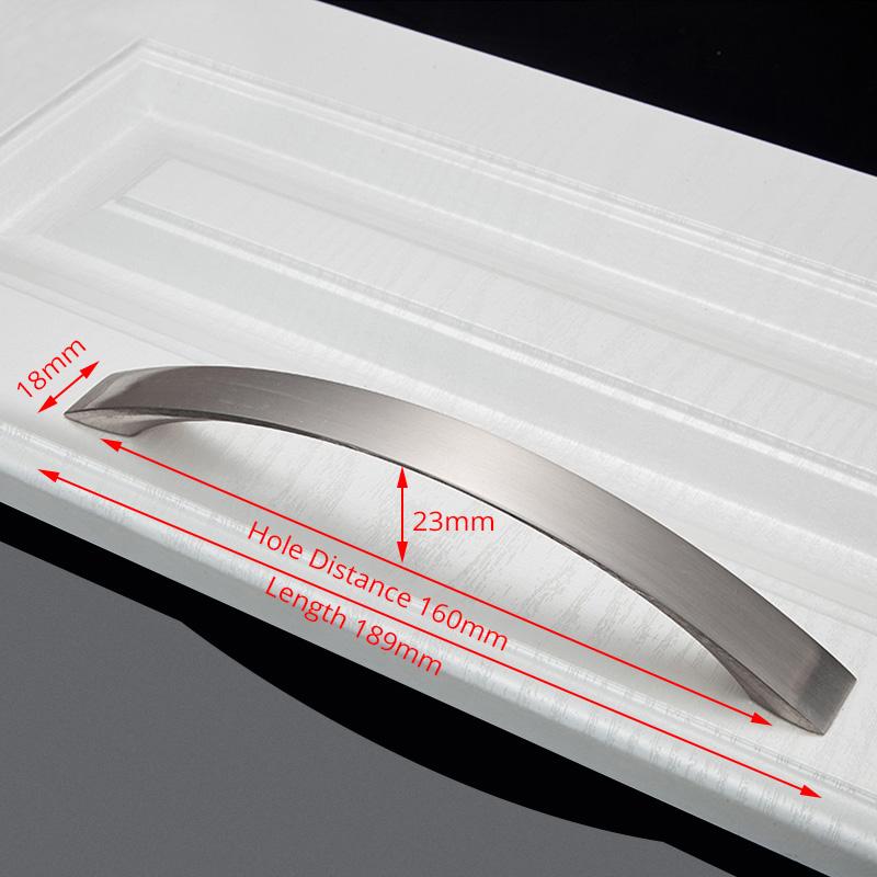 NAIERDI Aluminum Alloy Furniture Handle Brushed Silver Kitchen Door Handles Cabinet Handles Drawer Knobs Wardrobe Drawer Pulls