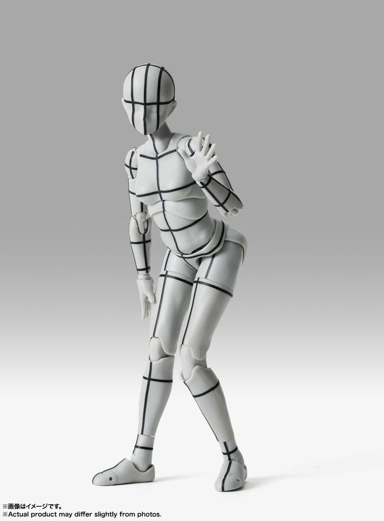 TAMASHII NATIONS S.H.Figuarts Body-chan -Sports- Edition -Wireframe- (Gray Color Ver.) Approximately 135mm PVC & ABS Painted Movable Figure