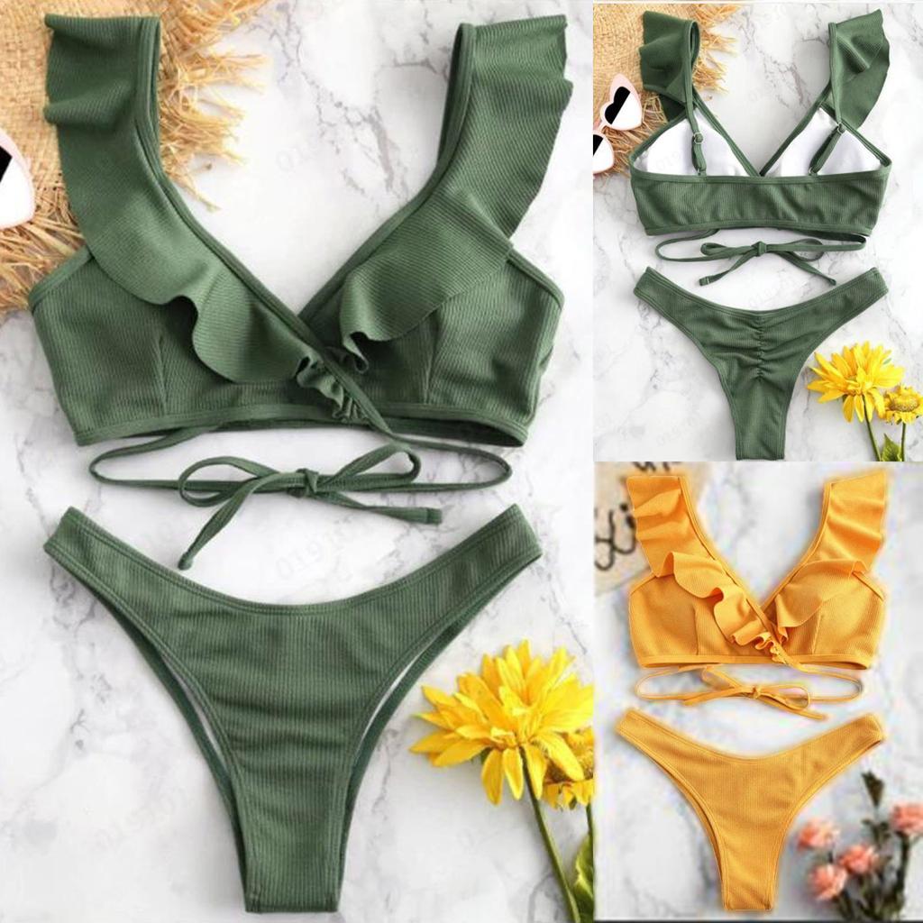 Women Sexy Pinted Bikini Swimwear Two-Piece Swimsuit Swimming Beachwear