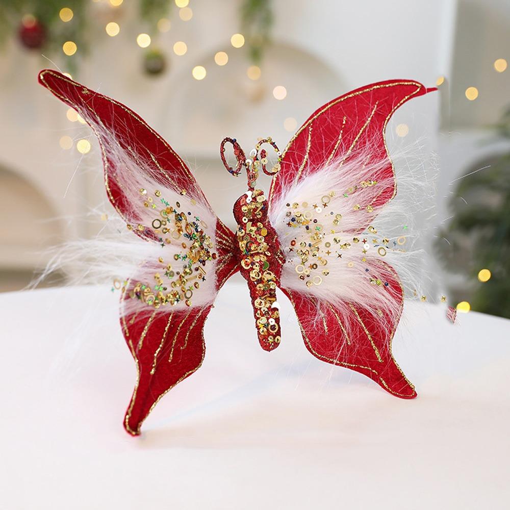 with Clip Christmas Butterflies Ornaments Christmas Tree Decoration  New Year Celebration