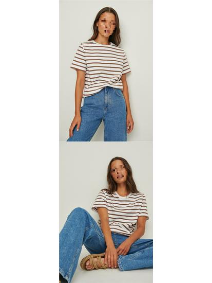 2026 Spring/Summer European & American Trend: Versatile Striped Round Neck Casual Short Sleeve T-Shirt