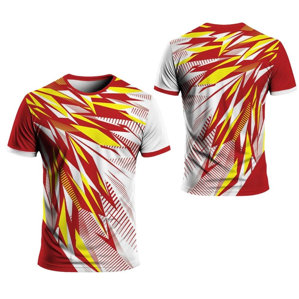 Men's Outdoor Short Sleeved Multi-color Team Style Printed Loose and Trendy Sports Style