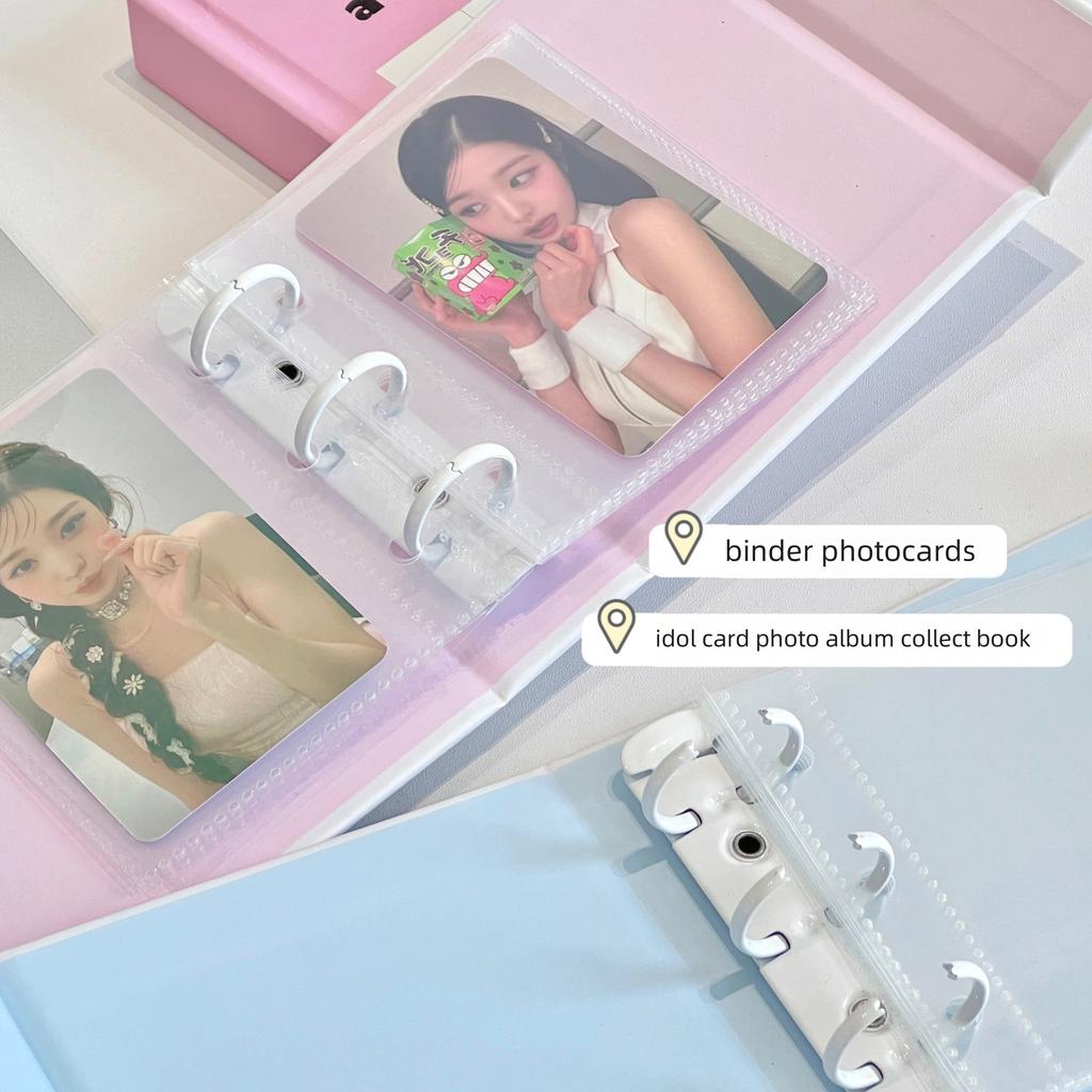 Kawaii 1/2/3 Inch Puppy Cat Magnetic Kpop Pocards with 10 Sleeves Binder Idol Card Po Album Collect Book School Stationery