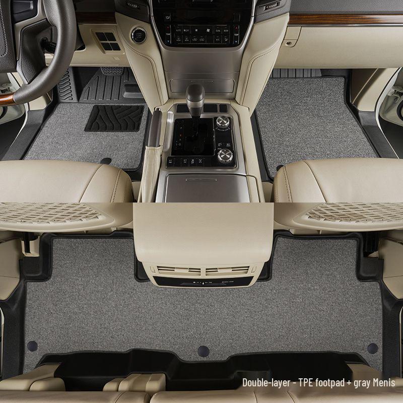 Waterproof Wear-Resistant Carpet Floor Mats for Toyota Land Cruiser LC200/LC300 Door Sills