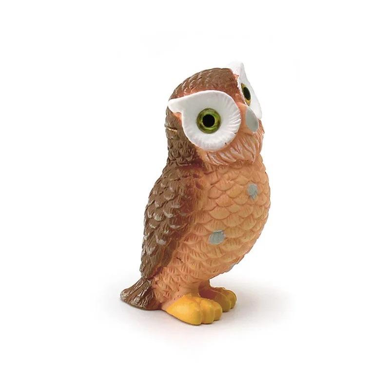 Miniature Cartoon Simulation Owl Figurine Realistic Resin Bird Decoration Cute Kawaii Collectible Home Desktop Figurines