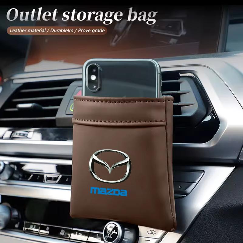 Car Storage Bag Air Outlet Debris Bag Phone Key Tidy Hanging Organizer Bag for Mazda 3 bk bl 323 Axela Atenza CX-3 CX-4 CX5 CX-7 vf2