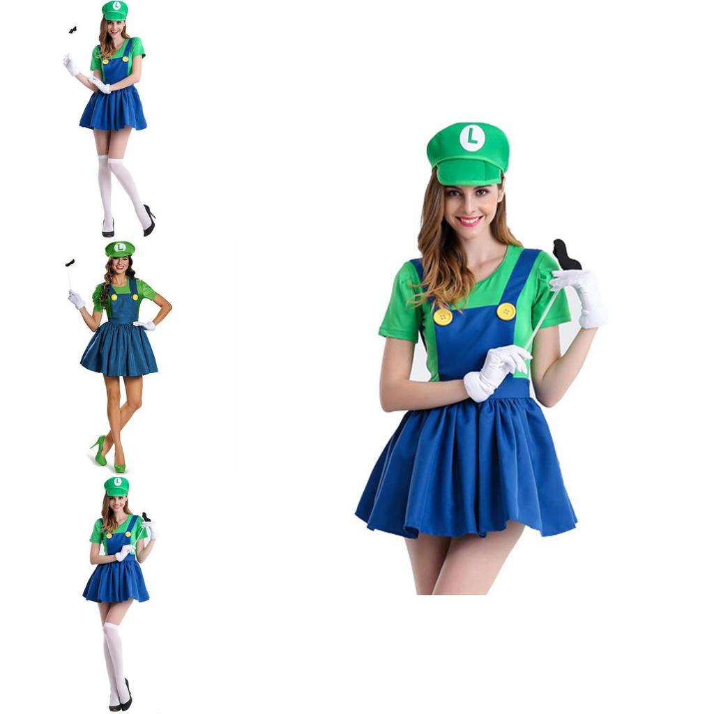 Disfraz de Luigi de Super Mario Bros de Alta Calidad para Mujer con Diseño Moderno