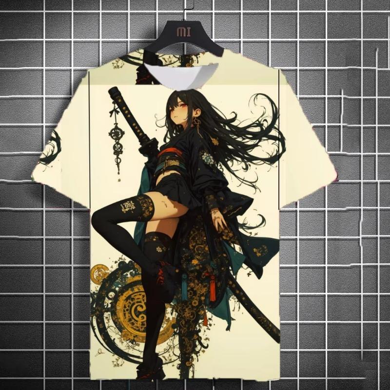 Japanese-style cartoon girl graphic T-shirt 3d Printing Summer Leisure Dry Men's T-Shirt Children's Clothing Tee Y2k