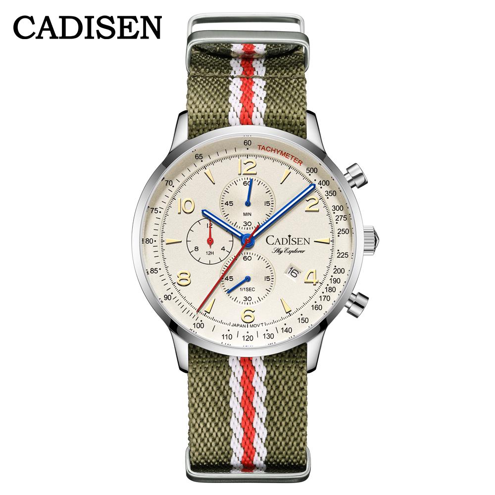 CADISEN 7067 Multifunctional Three-eye Six-pin Men's Quartz Watch OS10 Quartz Movement Fashion Casual Quartz Watch