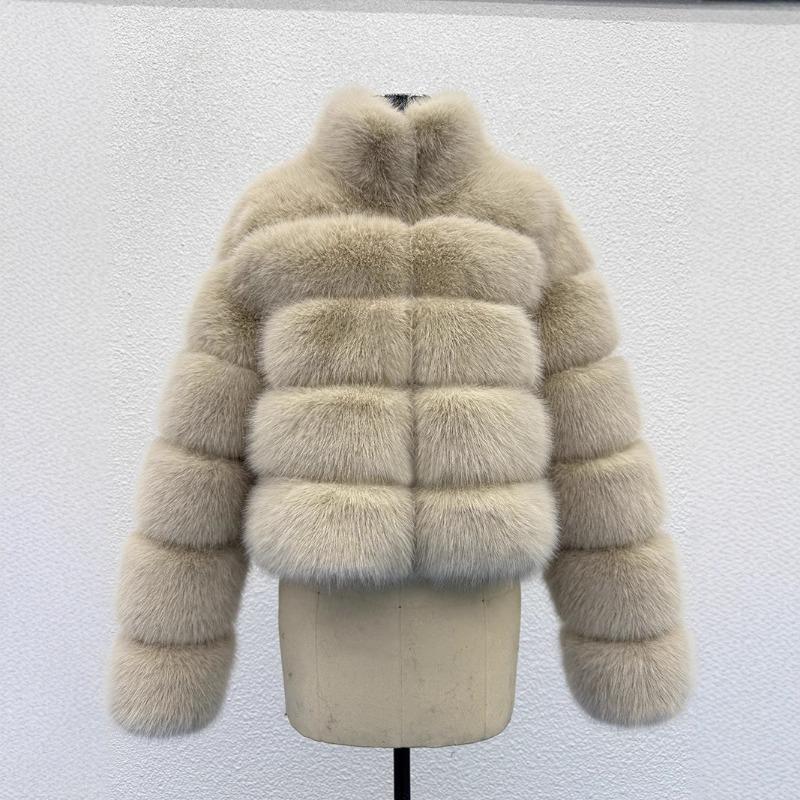 S-6XL large size women's fox fur coat, winter new fashionable versatile environmentally friendly artificial fur coat