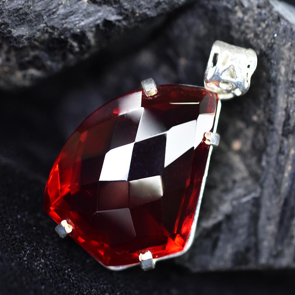 Unique Fancy Cut 84 Ct Lab Created RED Ruby Gems Pendant Jewelry Free Delivery MY.PD-98-NS