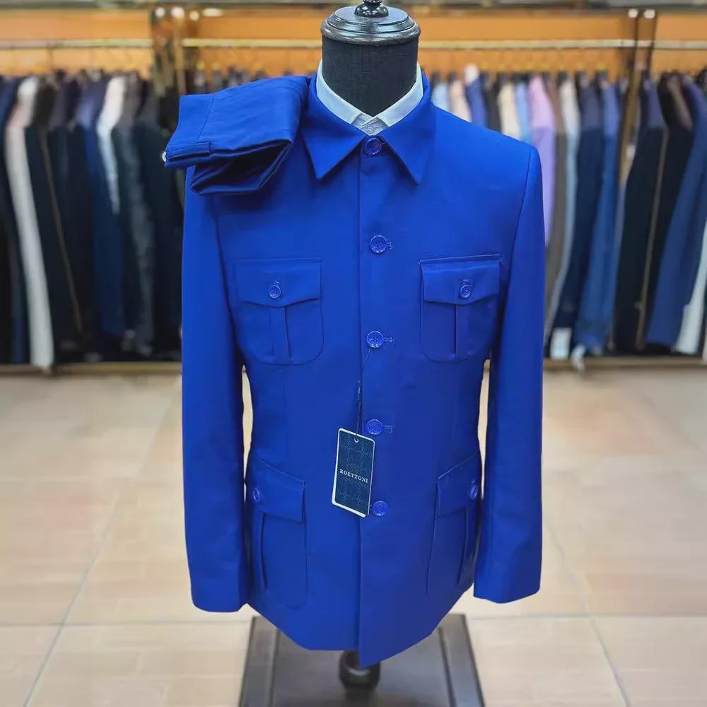 Men's Slim Fit Casual Zhongshan Two-Piece Suit