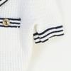Spring/Summer 2025 Navy Collar Slim Fit Knit Set with A-line Skirt