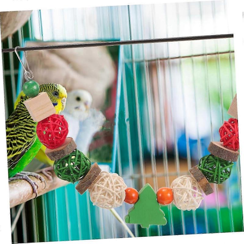 2025 Parrot Christmas Toy Budgie Chew Toy Christmas Decoration Hanging Bird Toy for Parrots