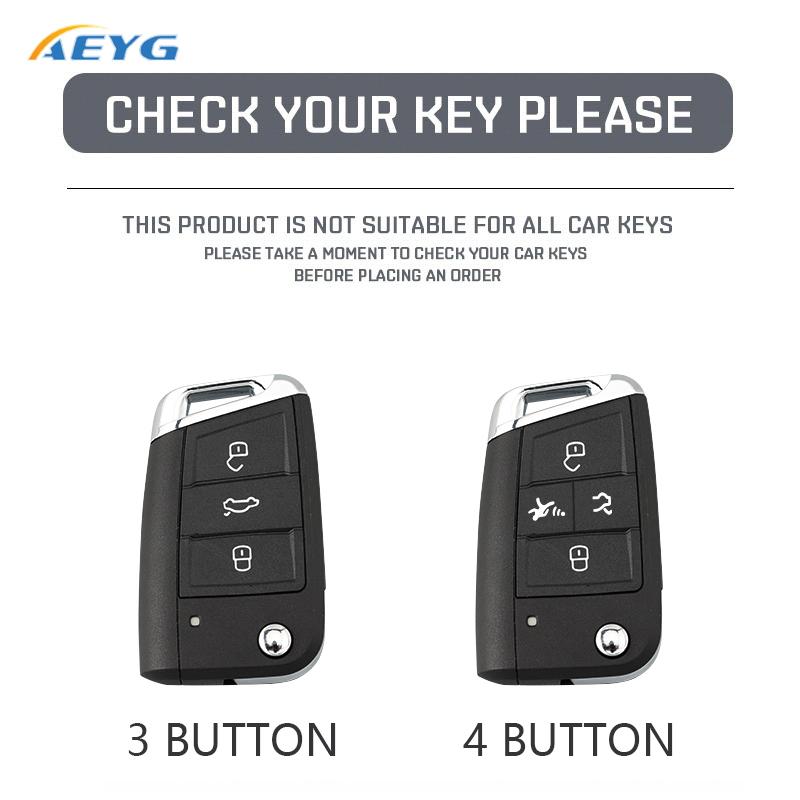 For Vw Volkswagen Golf 7 Mk7 Tiguan Mk2 Seat Ateca Leon Fr 2 Ibiza For Skoda Tpu Car Key Cover Case Protection Shell Keychain