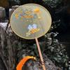Vintage Chinese Style Chinese Style Fan Handheld with Pendant Embroidery Fan Floral Pattern Tassels Silk Fan Chinese Wedding