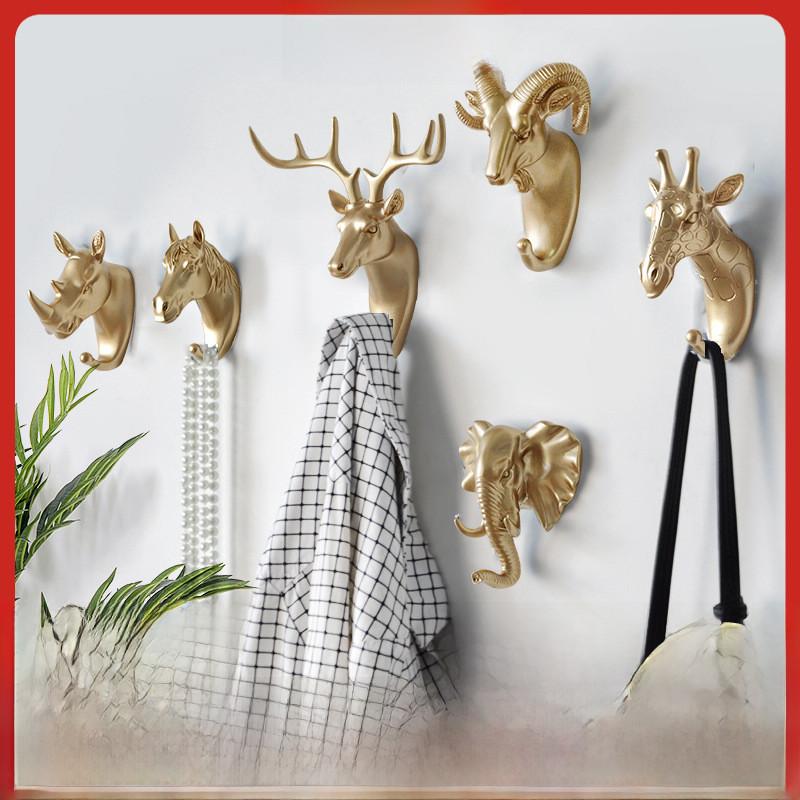 Elegant White Deer Head Wall Hook No Drill Required Strong Adhesive